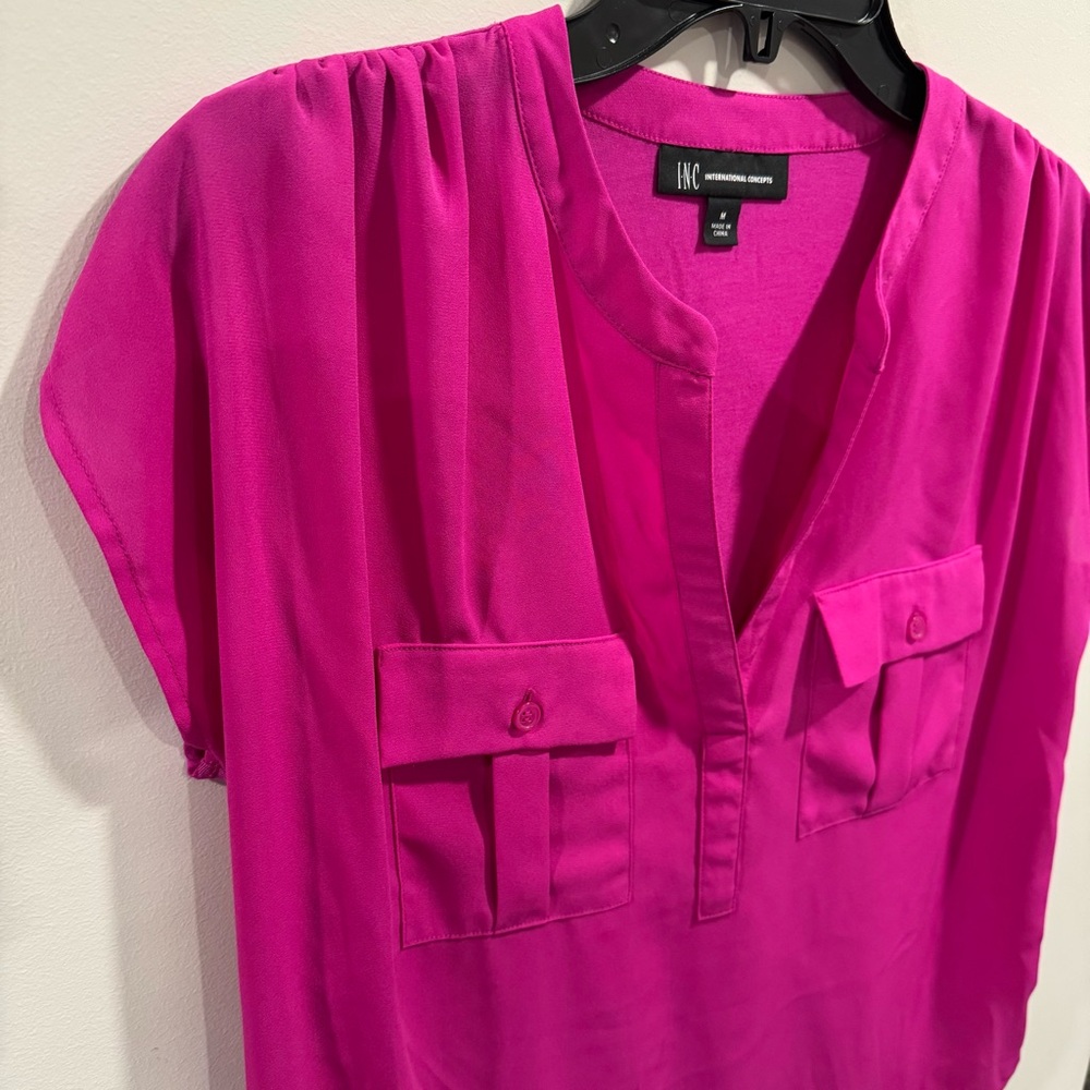 INC International Concepts Women's Fuchsia Pink Blouse